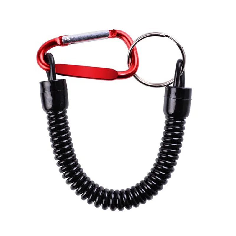 Retractable Fishing Hand Rope – Anti-Lost Telescopic Spring Lanyard with Carabiner for Fishing Tools & Tackle Security