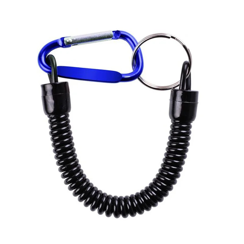 Retractable Fishing Hand Rope – Anti-Lost Telescopic Spring Lanyard with Carabiner for Fishing Tools & Tackle Security