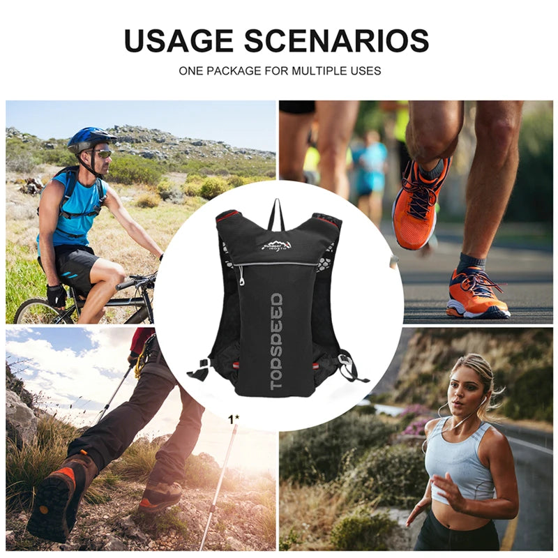5L Ultralight Hydration Backpack – Breathable Running Vest with 500ML Water Bottles for Trail Running, Cycling & Marathons