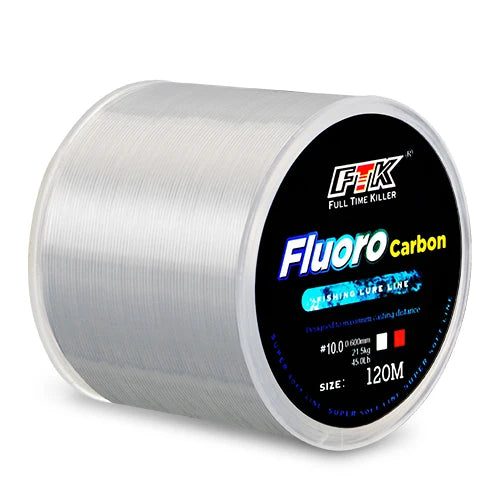 120M Fluorocarbon Coated Fishing Line – 0.20mm–0.60mm | 7.15LB–45LB Carbon Fiber Leader Line for Freshwater & Saltwater