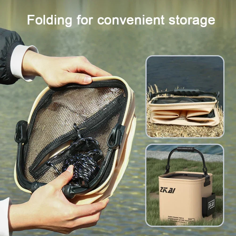 8L / 13L Foldable Fishing Bucket – Large Capacity, Durable Hand-Carry Bucket for Outdoor Camping & Fishing