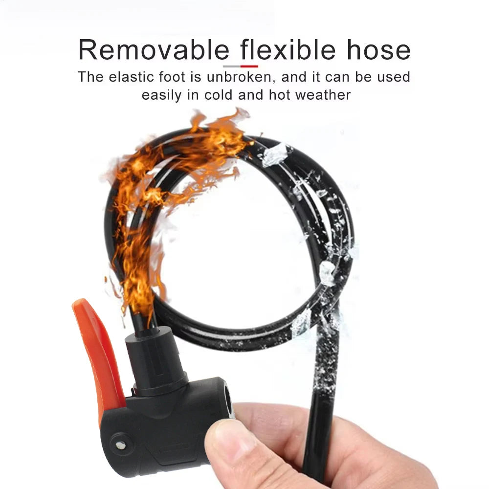 Mini Bike Pump with Pressure Gauge – Portable Foot Pump for Tyres