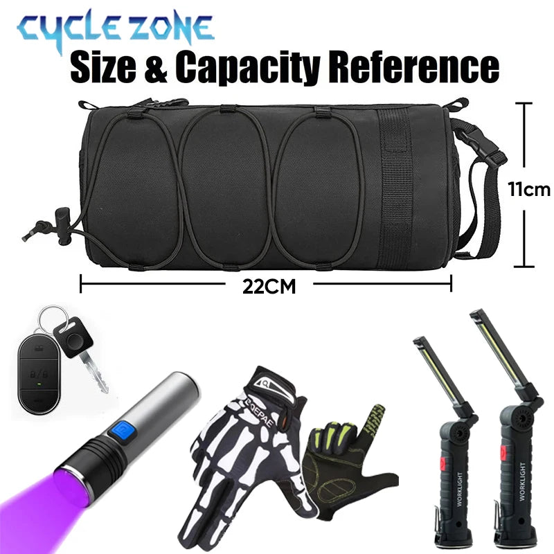 2.5L Bike Front Tube Bag – Large Capacity Handlebar Storage with Shoulder Strap for Road & Mountain Bikes