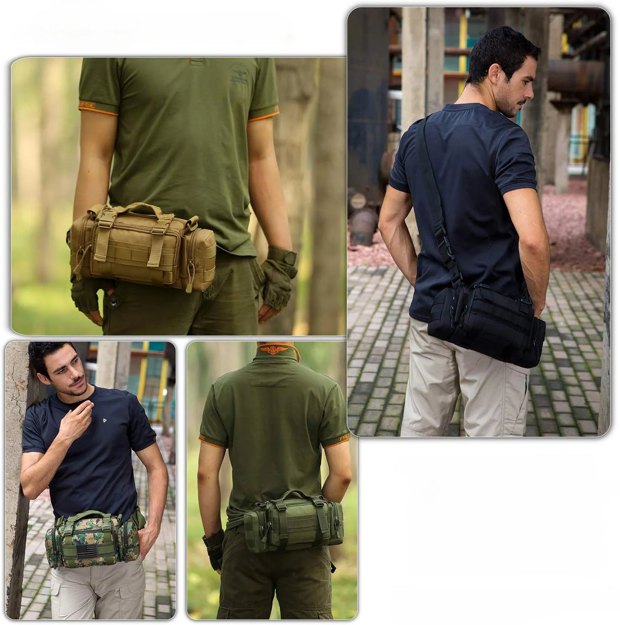 Men’s Tactical EDC MOLLE Belt Bag – Waterproof Outdoor Waist Pack for Hiking, Cycling, Camping & Hunting