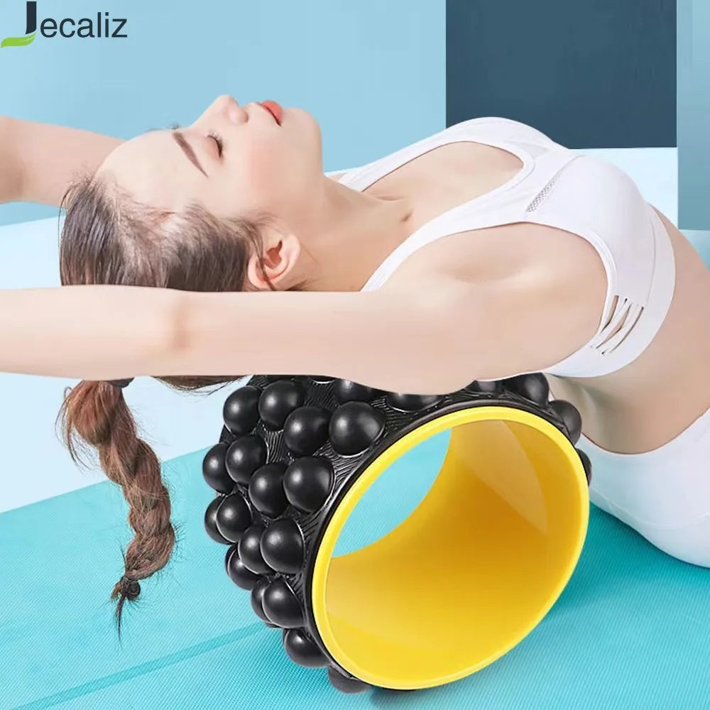 Premium Foam Yoga Massage Roller Wheel – Back Stretcher & Massager for Pain Relief, Flexibility & Recovery