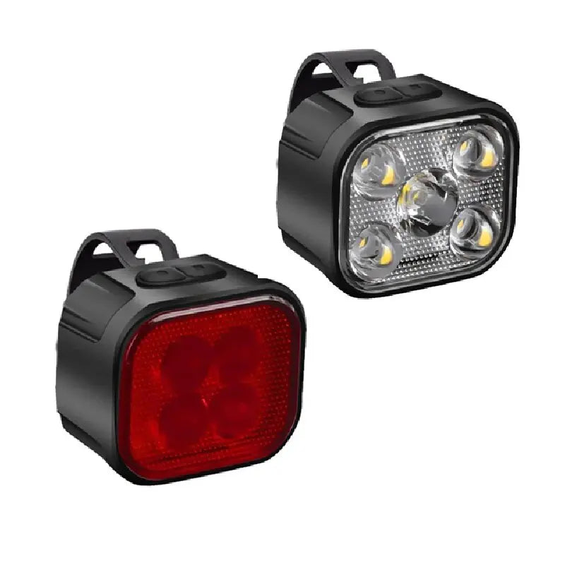 Rechargeable Bike Light Set – Front Headlamp & Rear LED Taillight for Safety