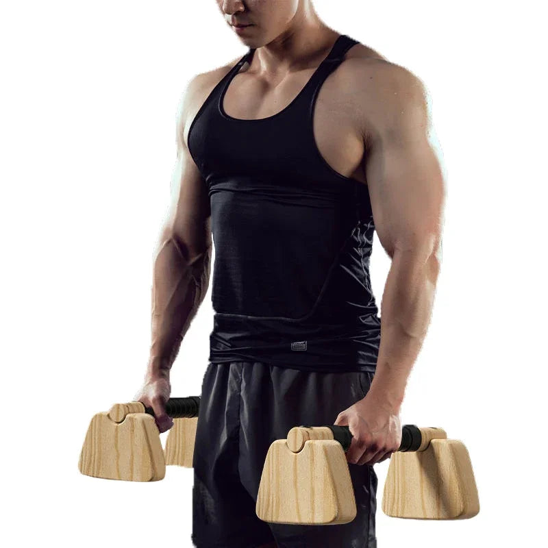 Push Up Bar Beech Wood – Sturdy Calisthenics Parallettes for Home Workouts