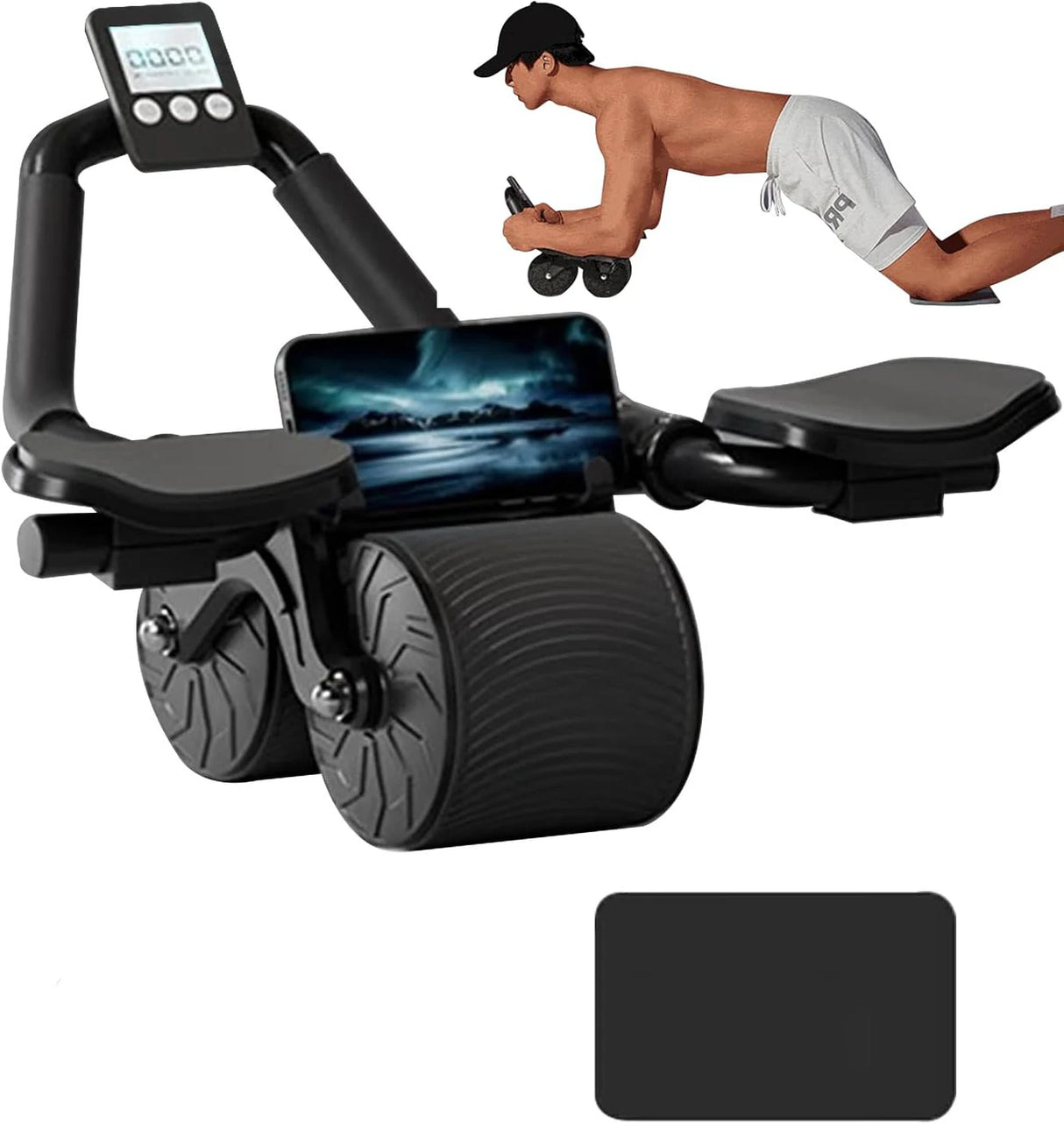 Automatic Rebound Ab Roller with Elbow Support – Strengthen Core, Abs & Upper Body