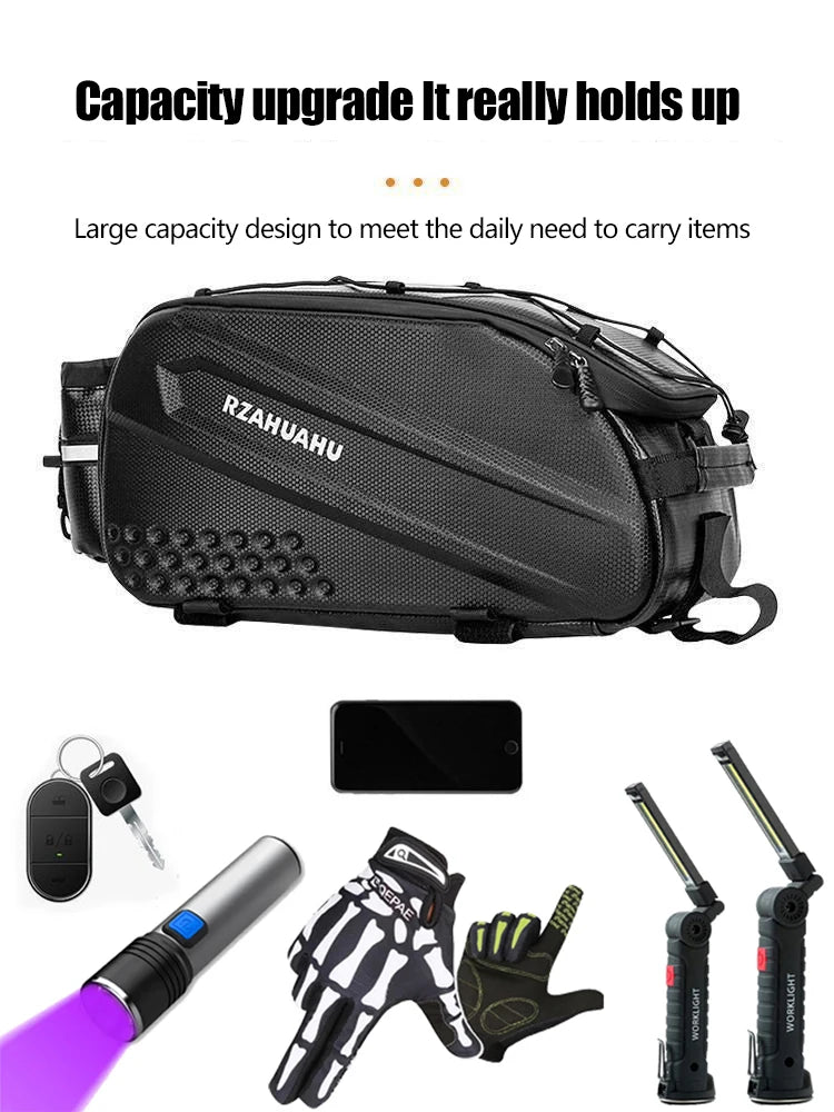 10L Waterproof Bicycle Rear Seat Bag – Large Rack Saddlebag & Shoulder Bag