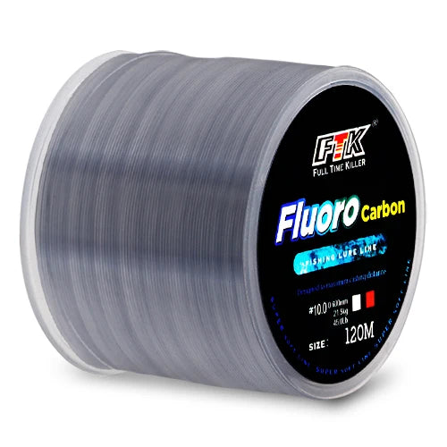120M Fluorocarbon Coated Fishing Line – 0.20mm–0.60mm | 7.15LB–45LB Carbon Fiber Leader Line for Freshwater & Saltwater