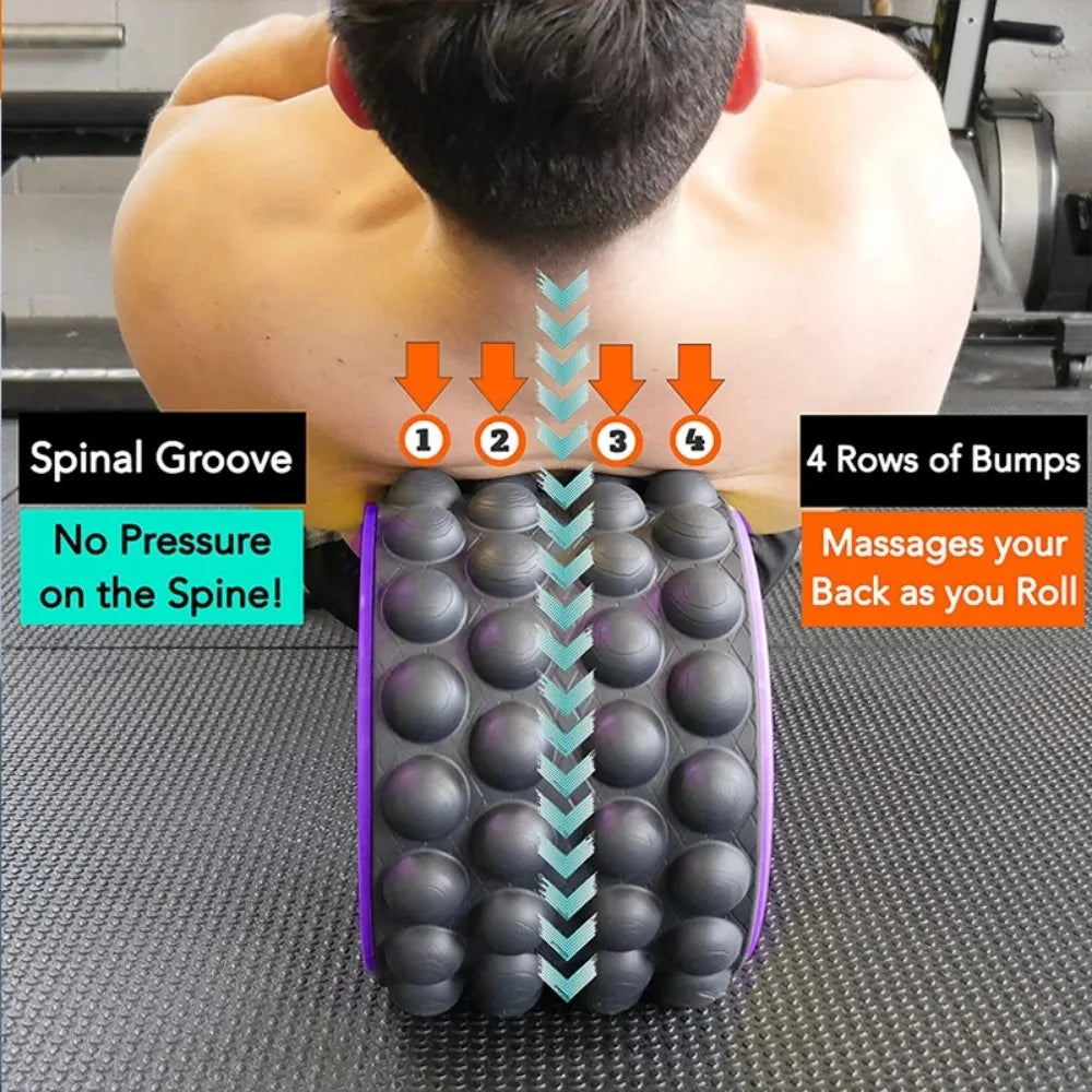 Premium Foam Yoga Massage Roller Wheel – Back Stretcher & Massager for Pain Relief, Flexibility & Recovery