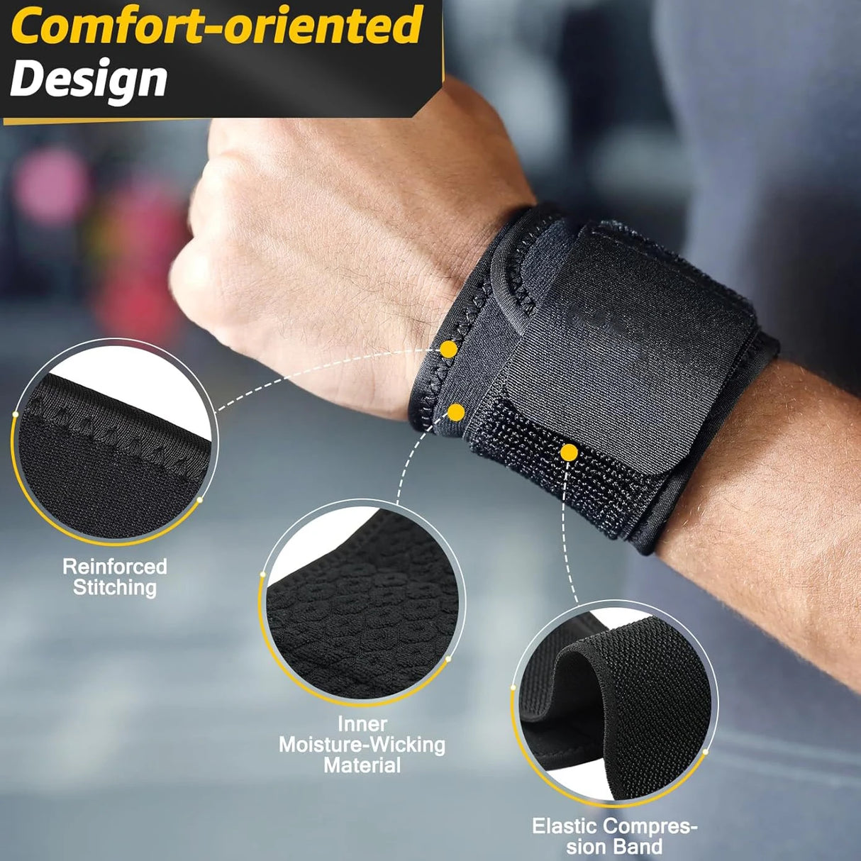2-Pack Wrist Compression Strap – All-Day Support for Fitness, Weightlifting & Pain Relief