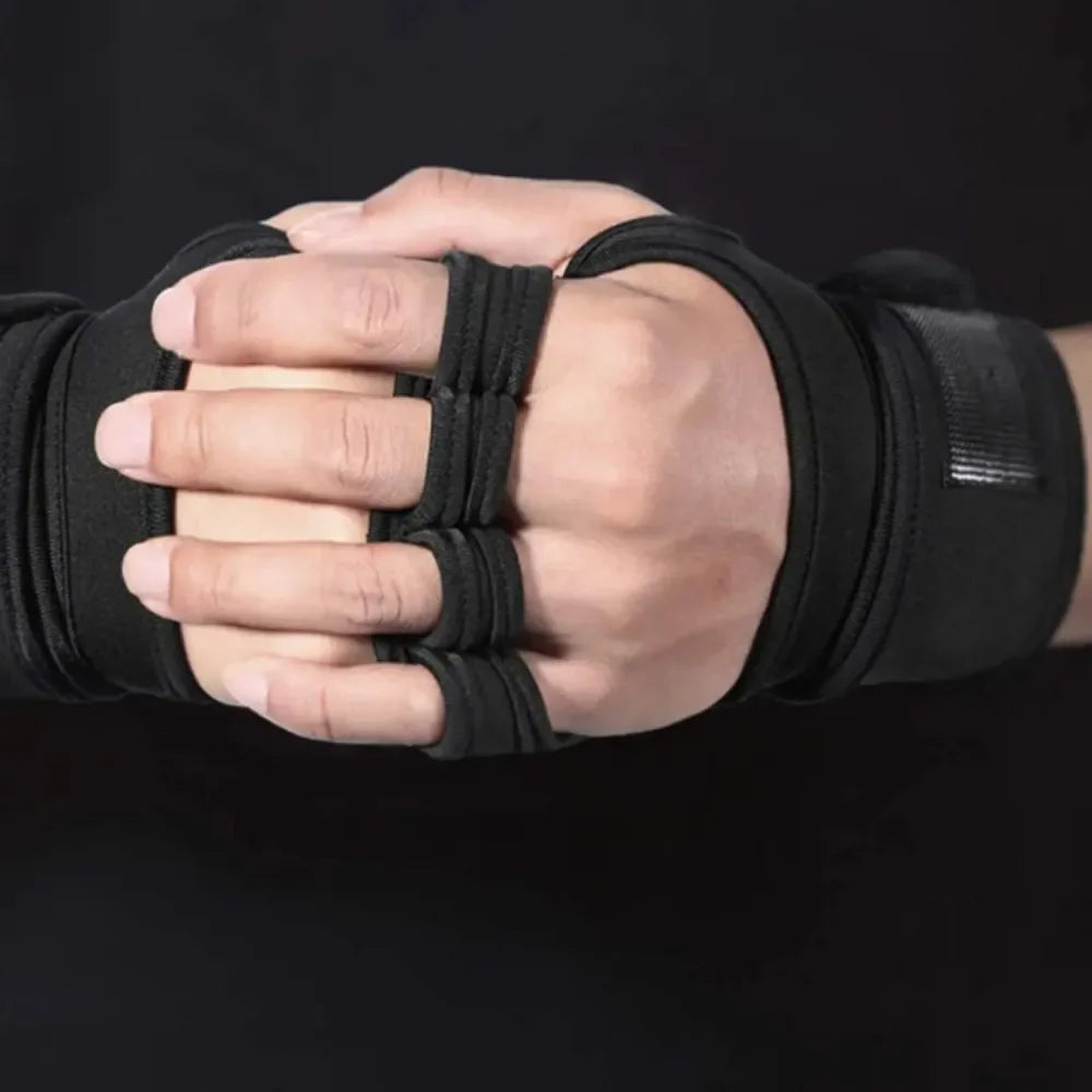 Gym Gloves with Wrist Support – Fingerless Training Gloves for Men & Women | Dumbbells, CrossFit & Weightlifting