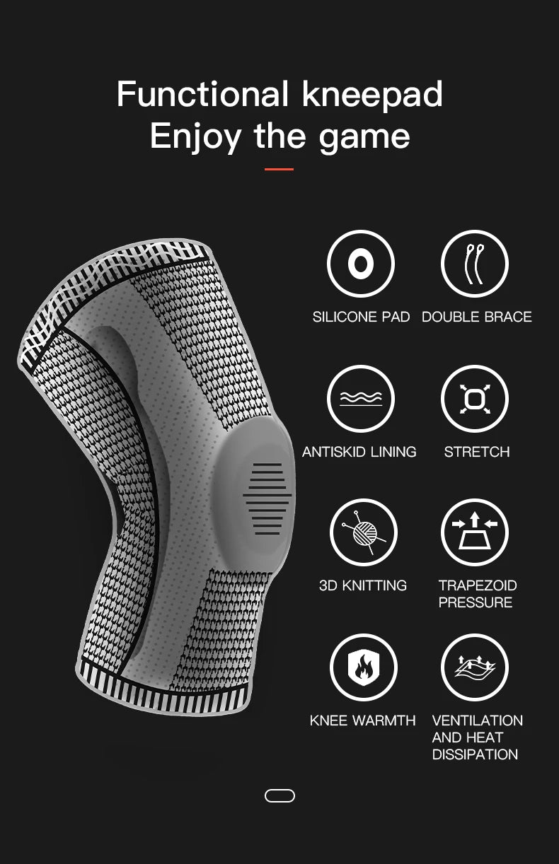 Compression Knee Sleeve with Silicone Support – Pain Relief & Sports Protection