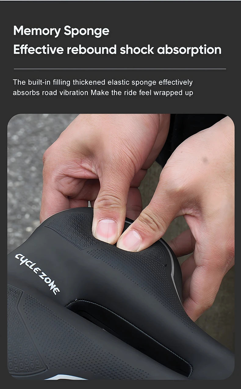 Breathable Hollow Bicycle Saddle – Shockproof PU Leather Cycling Seat