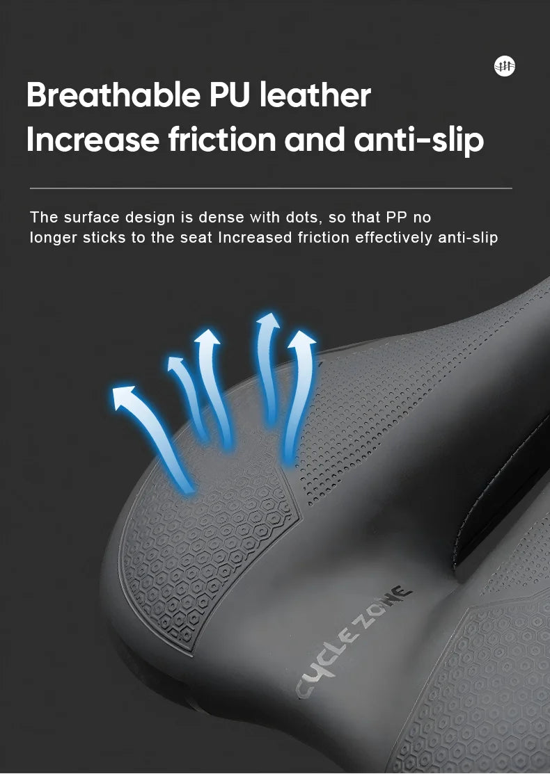 Breathable Hollow Bicycle Saddle – Shockproof PU Leather Cycling Seat
