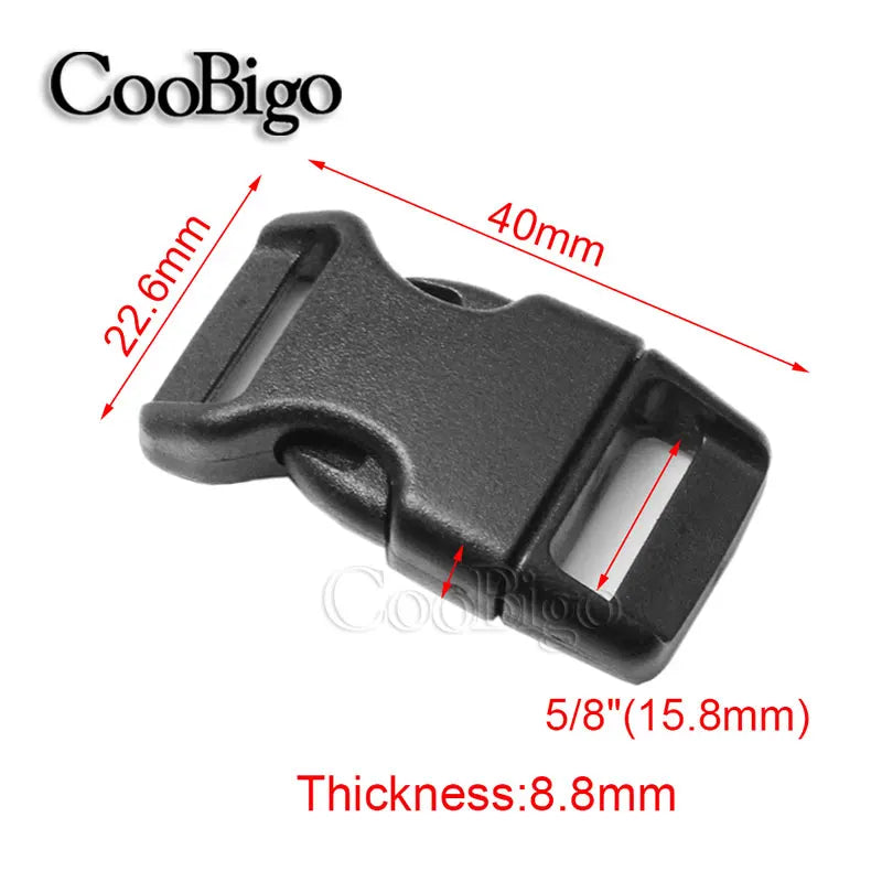 Durable Plastic Curved Buckles for Paracord, Backpack Straps & Outdoor Gear (10mm–25mm)