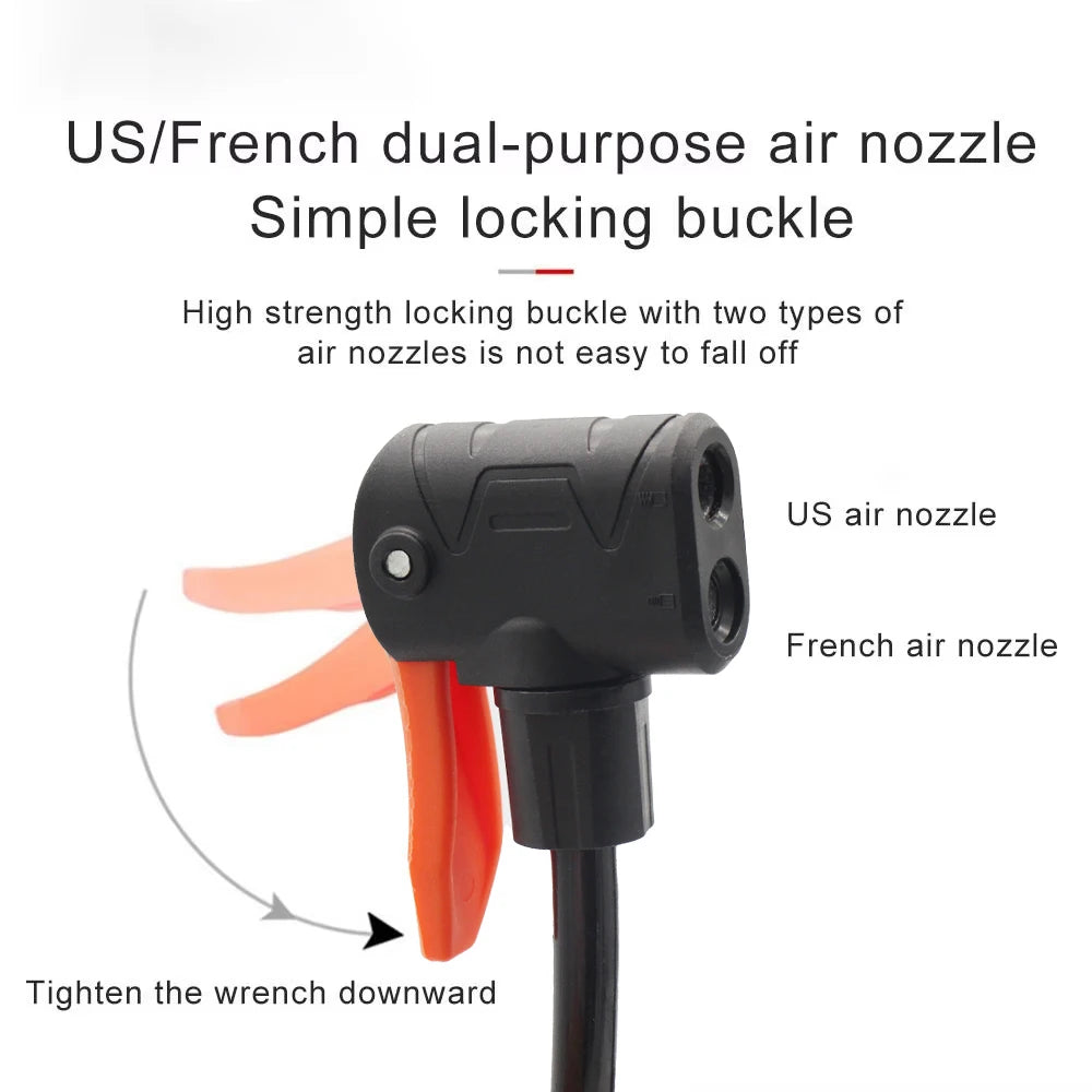 Mini Bike Pump with Pressure Gauge – Portable Foot Pump for Tyres