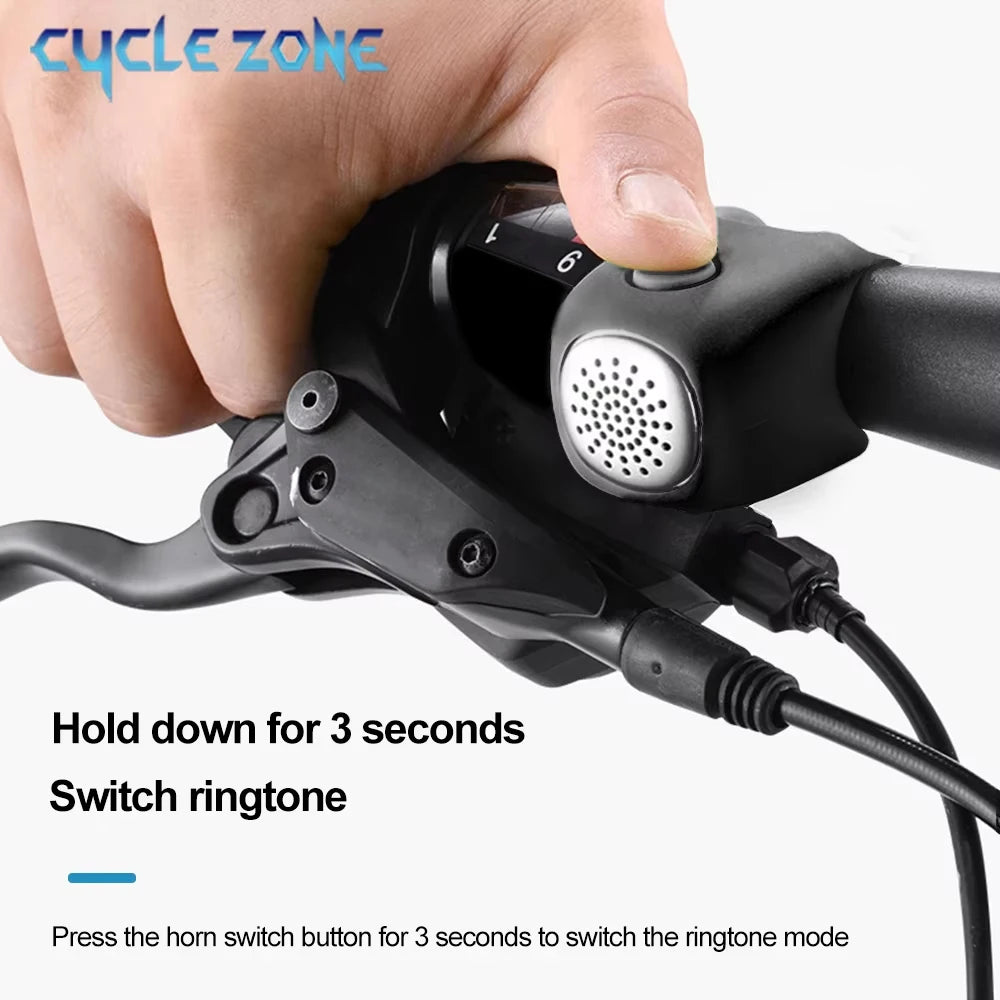 Electric Bicycle Bell – Loud Bike Horn with 3 Sound Modes for MTB & Road Cycling
