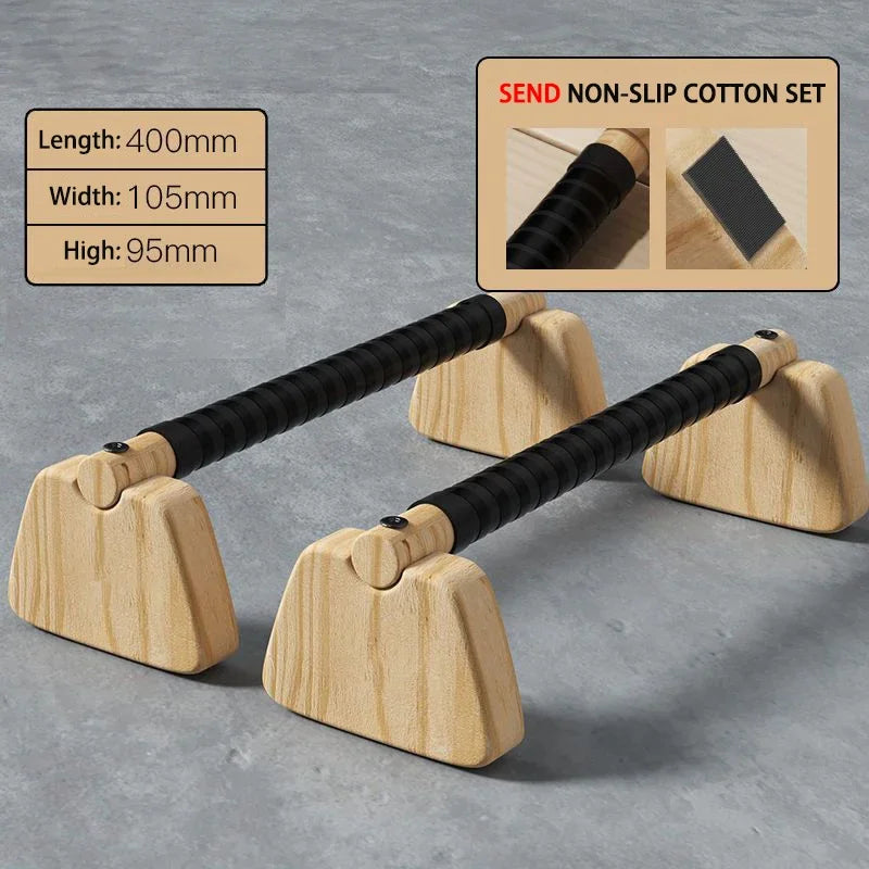 Push Up Bar Beech Wood – Sturdy Calisthenics Parallettes for Home Workouts