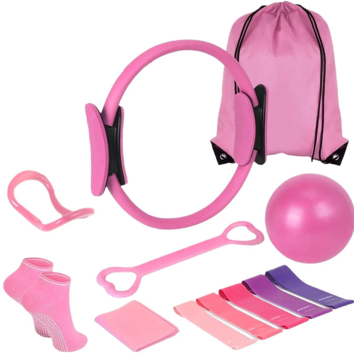 13 PCS Pilates Ball & Resistance Band Set – Complete Home Pilates Equipment Kit