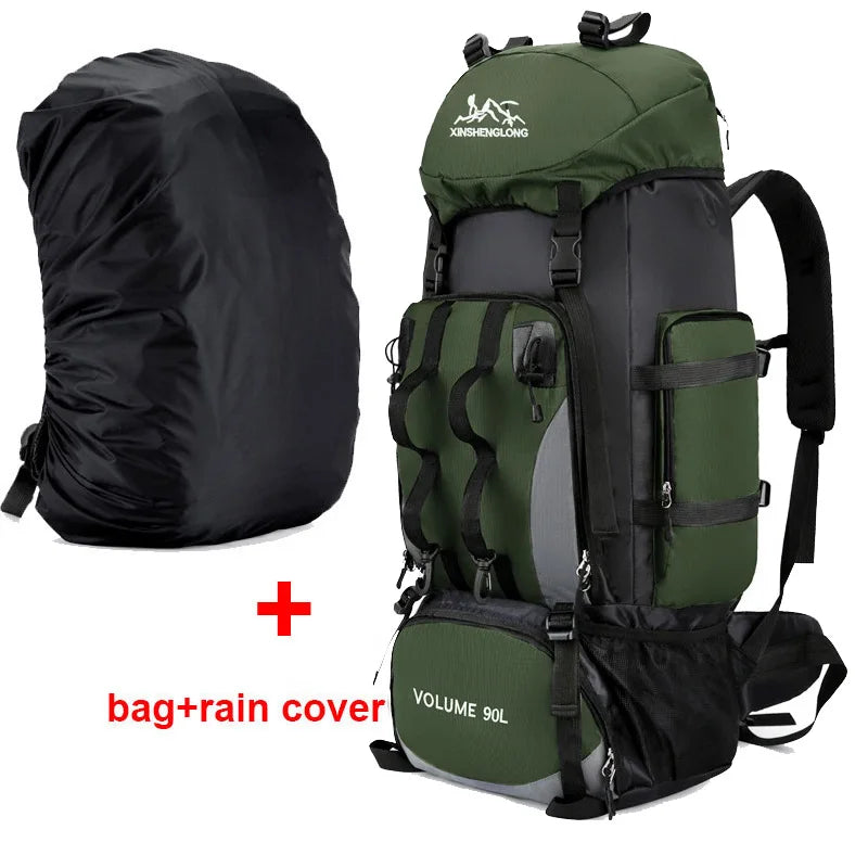 90L Waterproof Hiking & Camping Backpack – Large Capacity Outdoor Rucksack