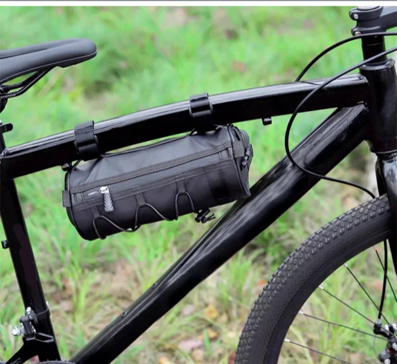 2.5L Bike Front Tube Bag – Large Capacity Handlebar Storage with Shoulder Strap for Road & Mountain Bikes