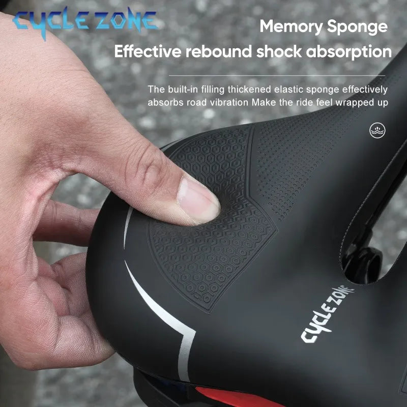 Breathable Hollow Bicycle Saddle – Shockproof PU Leather Cycling Seat