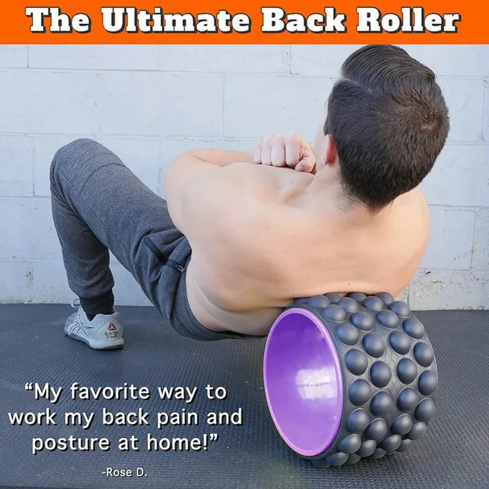 Premium Foam Yoga Massage Roller Wheel – Back Stretcher & Massager for Pain Relief, Flexibility & Recovery
