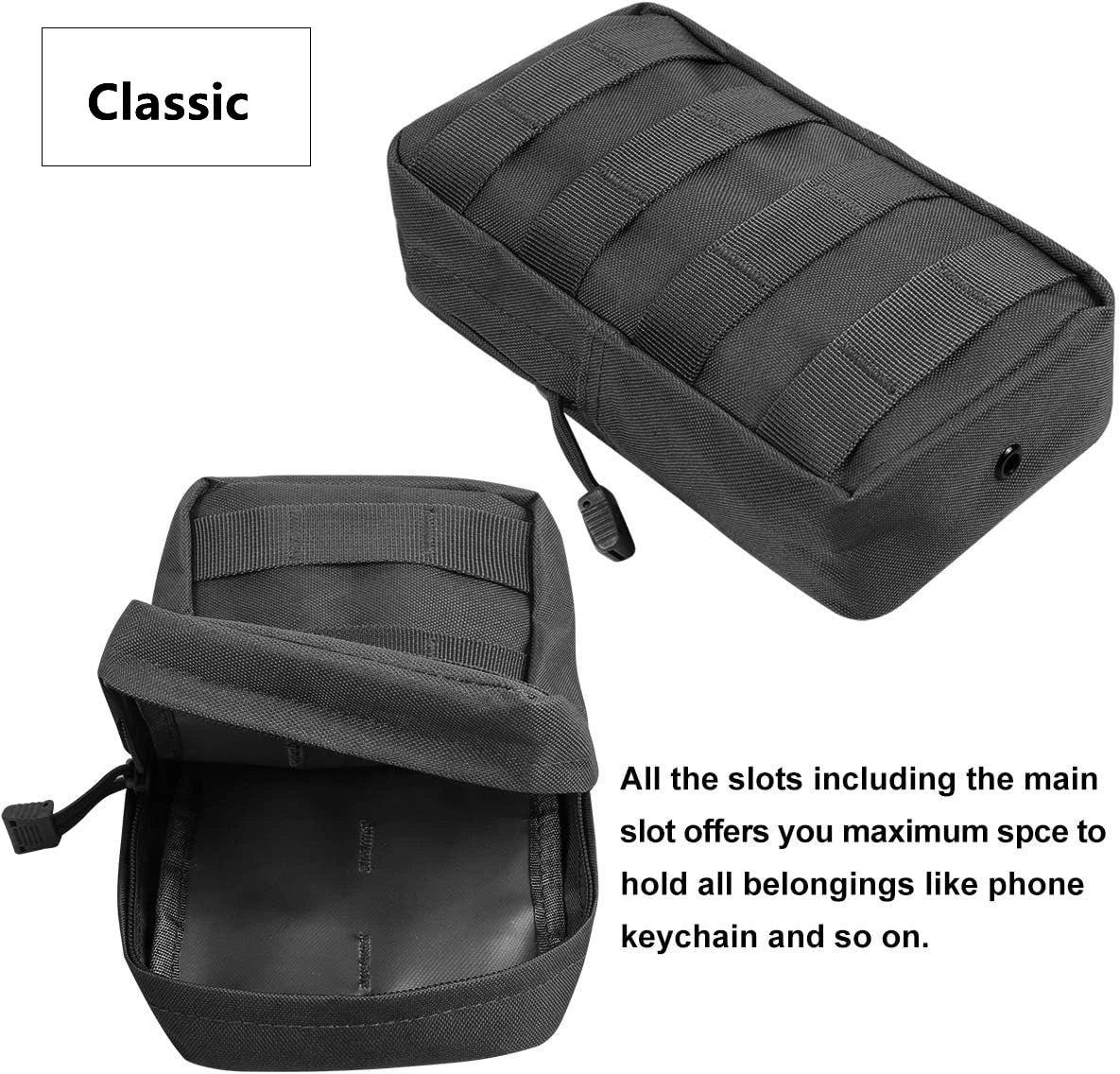 MOLLE Tactical EDC Waist Pouch – 600D Oxford Utility Pack for Outdoor Camping, Hunting, Hiking & Backpack Attachment