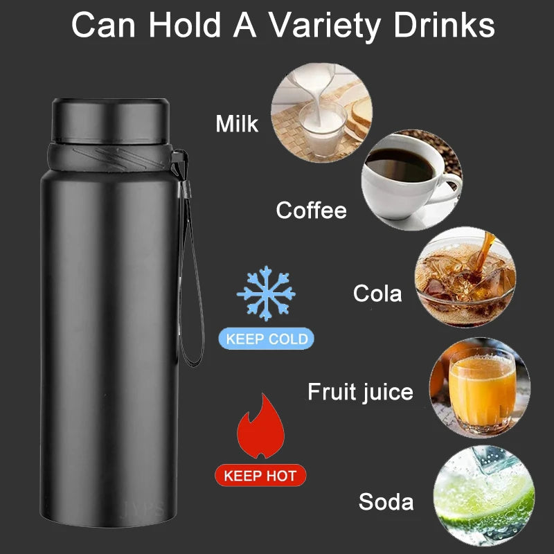 Stainless Steel Thermal Water Bottle – LED Temperature Display Thermos | Vacuum Insulated Tumbler for Hot & Cold Drinks