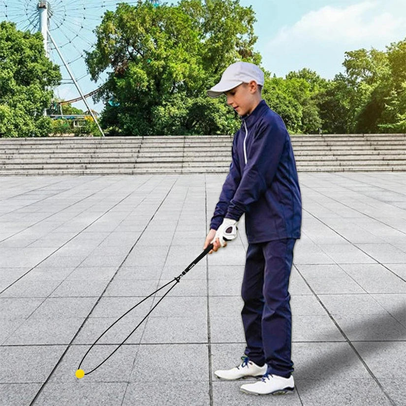 Portable Golf Swing Training Aid Rope – Adjustable Handle Trainer for Posture & Swing Movement Correction | Indoor & Outdoor Use