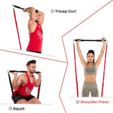 Workout Bar Fitness Resistance Bands Set – Pilates, Yoga & Full-Body Training at Home