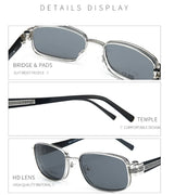 Small Rectangle Polarized Sunglasses For Men