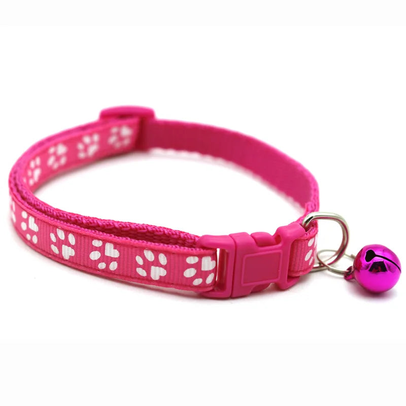 Foot Paw Print Bell Collar