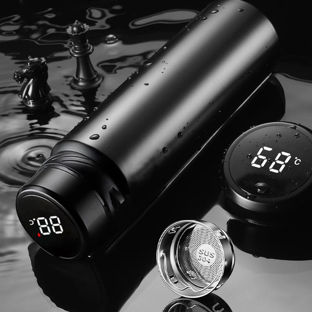 Stainless Steel Thermal Water Bottle – LED Temperature Display Thermos | Vacuum Insulated Tumbler for Hot & Cold Drinks