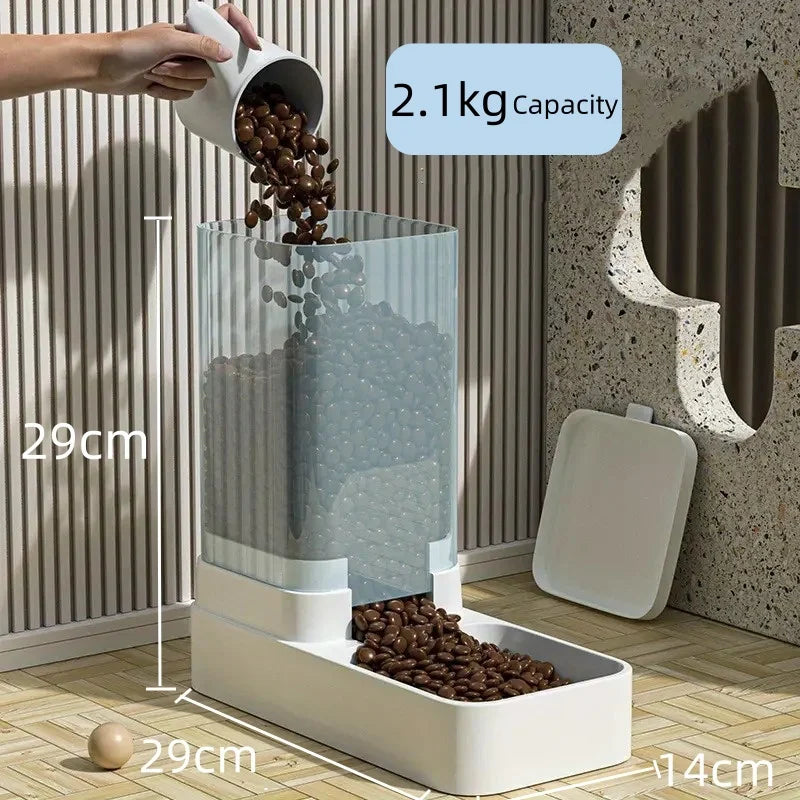 Cat Feeder with Automatic Water Dispenser