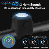 Electric Bicycle Bell – Loud Bike Horn with 3 Sound Modes for MTB & Road Cycling