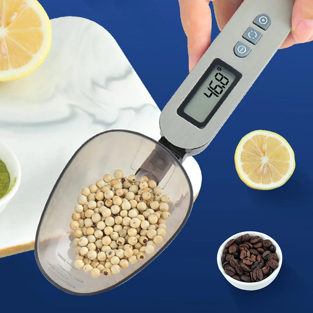 25cm LCD Digital Kitchen Scale with Two Spoon Head Measuring Food