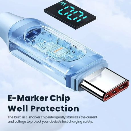 100W USB C To Type C Cable with 5A PD Fast Charging LED Display Cable