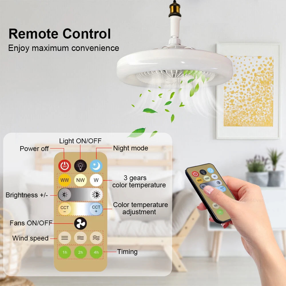 Smart Remote Control Ceiling Fan With LED Light