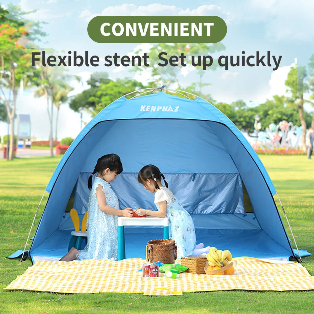 Beach Blue Kids Tents Portable Fully Flexible Set Quickly Family Easy Folding Outdoor Put Up Camping Waterproof