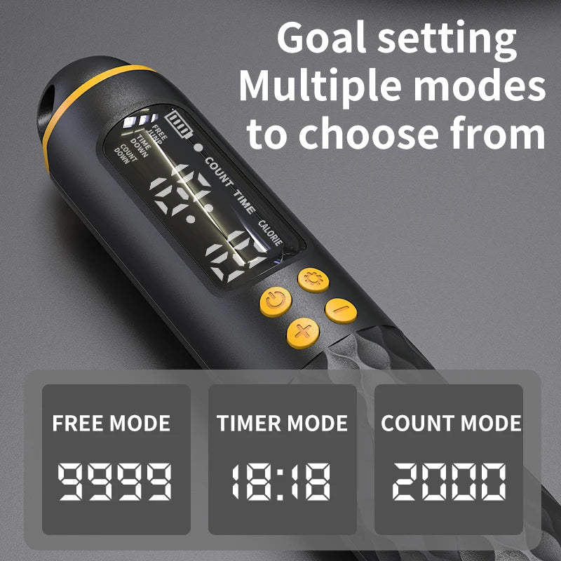 Rechargeable USB Digital Jump Rope Trainer – Adjustable Wireless Rope with Calorie Counter & Fitness Tracking