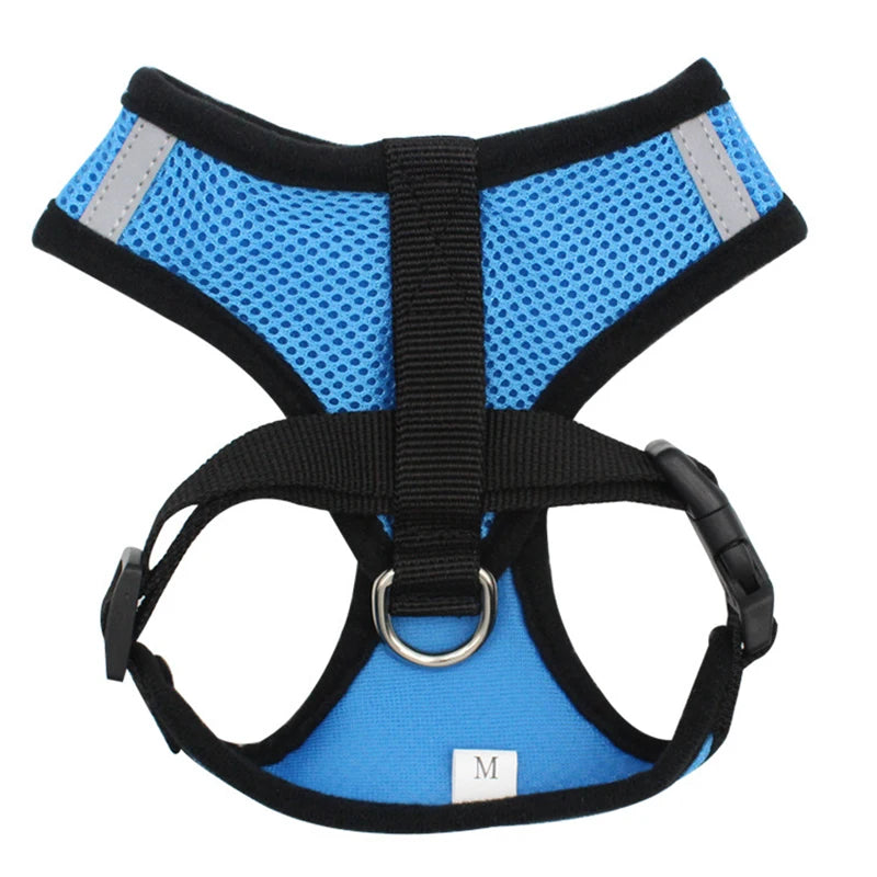 Reflective Breathable Mesh Dog Harness and Leash Set