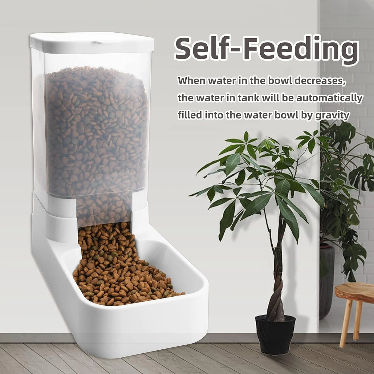 Cat Feeder with Automatic Water Dispenser