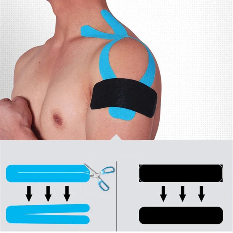 5 Rolls Kinesiology Sports Tape – Athletic Muscle Support & Pain Relief Strapping for Gym, Tennis, Running, Fitness, Knee & Joint Care