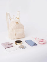 Cute Solid Color Straw Children'S Backpack