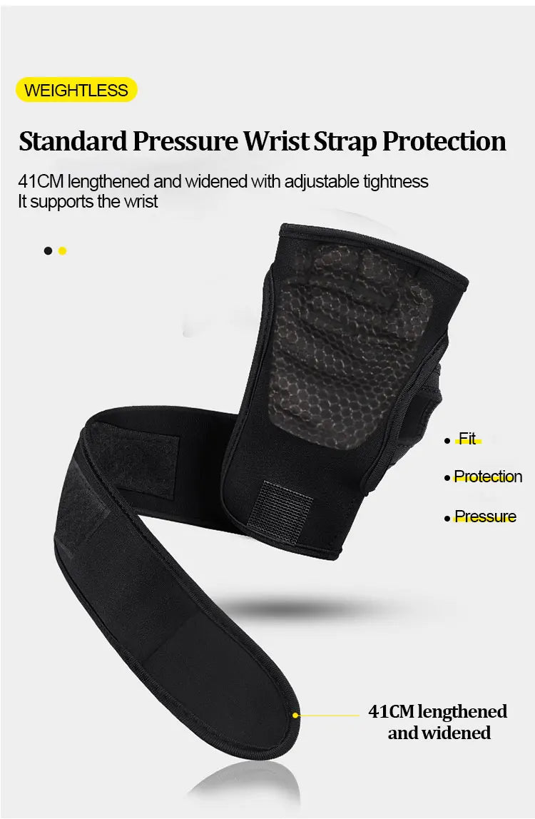 Breathable Workout Gloves with Wrist Wraps – Weightlifting & Gym Gloves for Men and Women