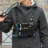 Men’s Camo Fishing Vest Bag – Multi-Pocket Utility Chest Pack for Outdoor Fishing, Hiking & Hunting