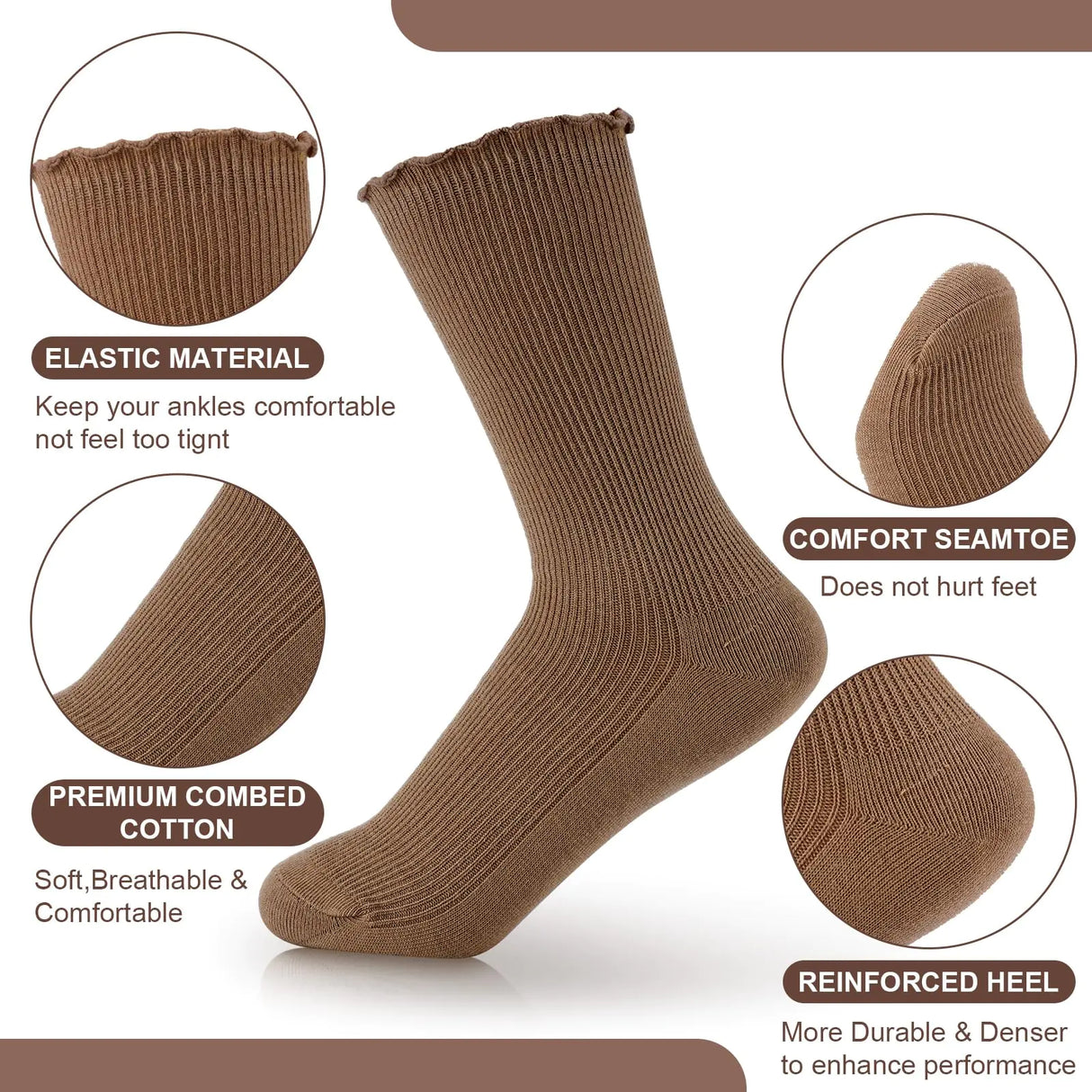 Eurzom 10 Pairs Socks Elastic Ankle Length